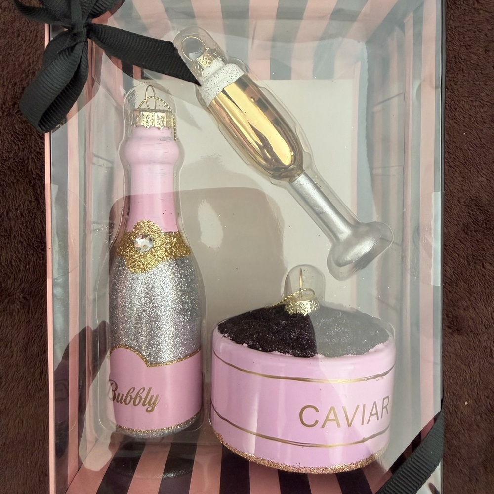 Saks Fifth Avenue Sparkling Wine & Caviar Ornament Set of Three (3) - Picture 7 of 7